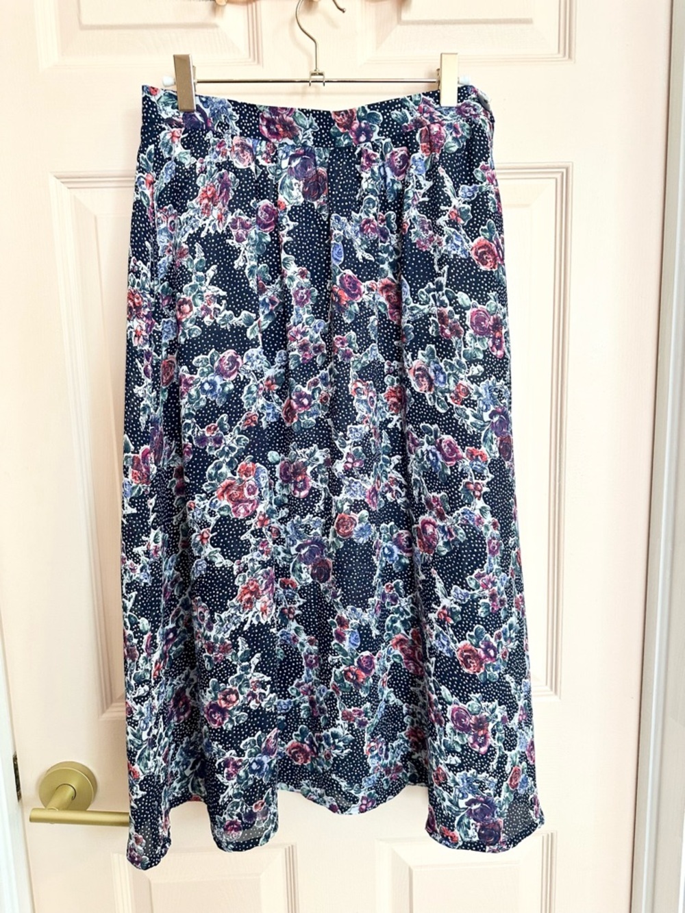 Blue Vintage floral apostrophe skirt